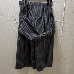 Poly Taffeta Black n Grey Striped Wide Leg Pants
